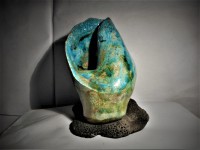 Vase coquillage céramique RAKU 